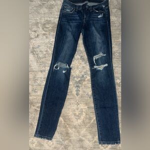 Joe's Jeans Dark Blue Distressed Skinny Jeans